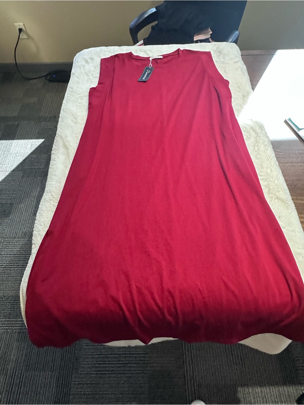 Sleeveless Red Women's Shift Dress